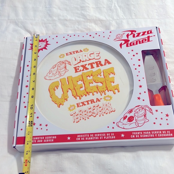 Disney Parks Hard to Find Planet Pizza Set Serving Plate & Server 14" Toy Story - Picture 7 of 9